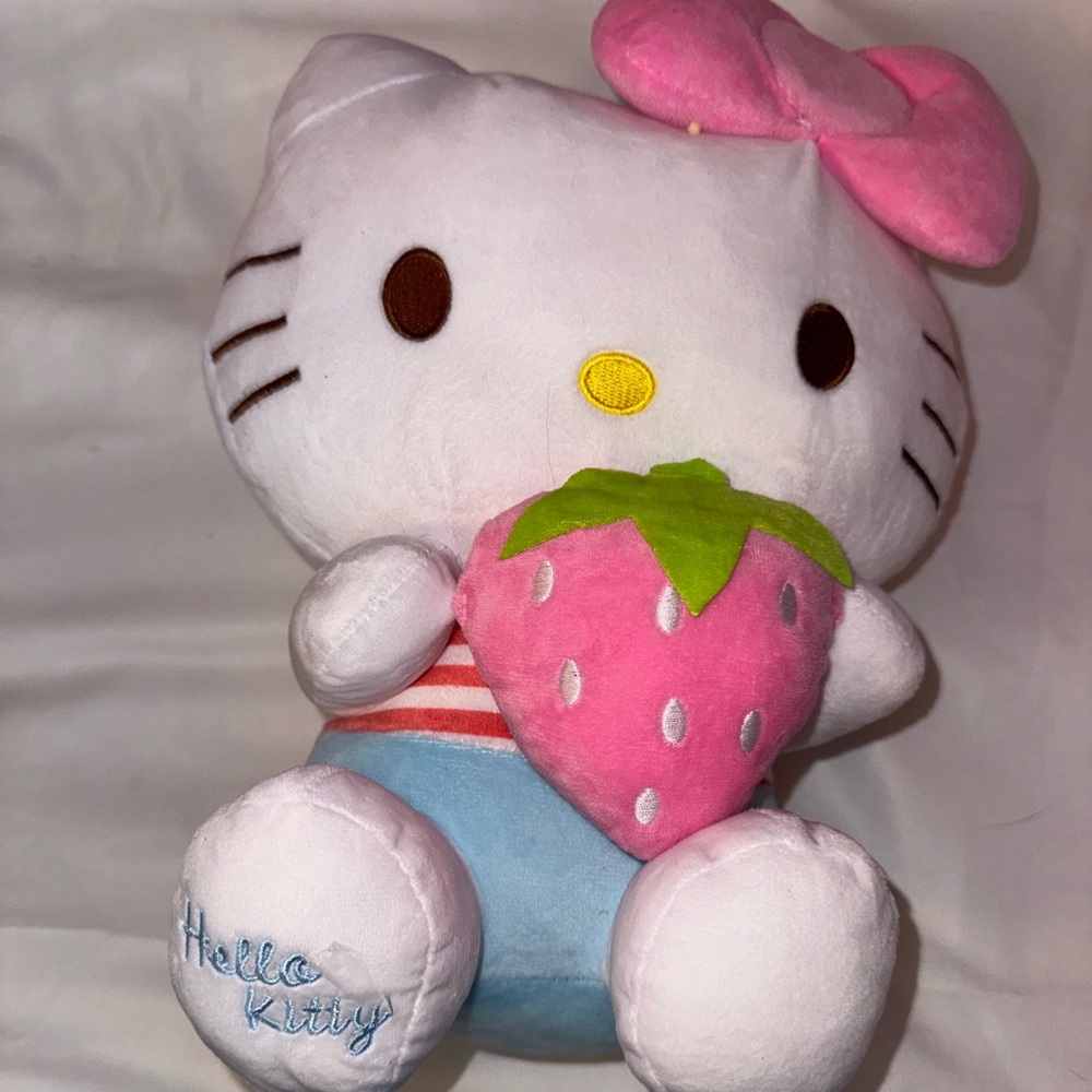 Hello Kitty Plush Toy with Pink Strawberry